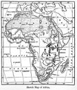 Map of Africa from a vintage book Encyclopaedia Britannica by A.