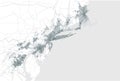 Map of the agglomeration Washington, New York City Philadelphia, Boston, Baltimore, USA