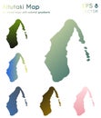 Map of Aitutaki with beautiful gradients.