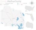 Map of Alachua County in Florida