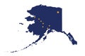 Map of Alaska in the Alaska flag colors Royalty Free Stock Photo