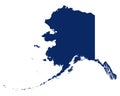 Map of Alaska in blue colour