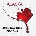 Map of Alaska state and coronavirus infection.