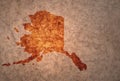 Map of alaska state on a old vintage crack paper background Royalty Free Stock Photo