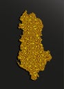 Map Albania from gold sequin, glitter, sparkle