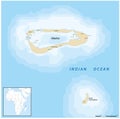 Map of Aldabra Atoll in the southwest of the Seychelles