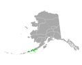 Map of Aleutians East in Alaska Royalty Free Stock Photo