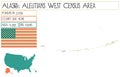 Map of Aleutians West Census Area in Alaska, USA.