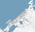 Map of Alexandria, Egypt. Detailed city map, metropolitan area border