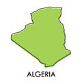 Map of Algeria - simple hand drawn stylized concept with sketch black line outline contour map. Vector illustration