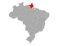 Map of Amapa in Brazil Royalty Free Stock Photo