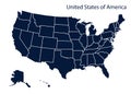 Map of America. USA.