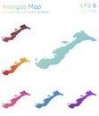 Map of Amorgos with beautiful gradients.