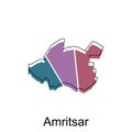 map of Amritsar city.vector map of the India Country. Vector illustration design template