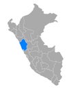 Map of Ancash in Peru