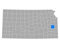 Map of Anderson in Kansas