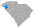 Map of Anderson in South Carolina