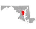 Map of Anne Arundel in Maryland