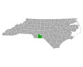 Map of Anson in North Carolina Royalty Free Stock Photo