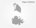 Map of Antigua and Barbuda. Vector illustration. World map