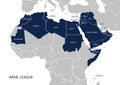 Map of Arab League.