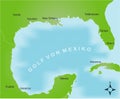 Map of the area of the gulf of mexico