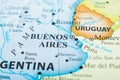 Map of Argentina focus on Buenos Aires