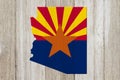 Map of Arizona in the Arizona flag colors Royalty Free Stock Photo