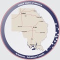 Map of Arkansas County in Arkansas