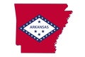 Map of Arkansas in the Arkansas flag colors Royalty Free Stock Photo