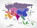 Map of Asia Royalty Free Stock Photo