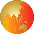 Map of Asia on globe illustration Royalty Free Stock Photo