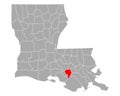 Map of Assumption in Louisiana