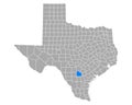 Map of Atascosa in Texas Royalty Free Stock Photo