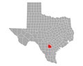 Map of Atascosa in Texas Royalty Free Stock Photo