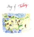 Map of attraction of Turkey Royalty Free Stock Photo