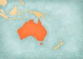 Map of Australasia - Australia