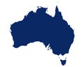 Map of Australia in blue colour