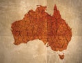 Map of Australia in Dry and Cracked Mud