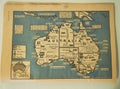 Map of Australia with Farming, Ranching, Mining and Forests