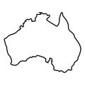 Map of Australia icon black color illustration flat style simple image