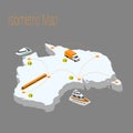 Map australia isometric concept.