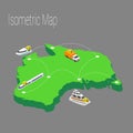 Map australia isometric concept.