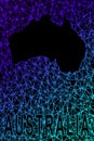 Map of Australia, Polygonal mesh line map