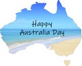 Map of Australia showing vast wide open sandy beach Royalty Free Stock Photo