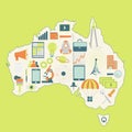 Map of Australia with technology icons