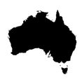 Map of Australian, sign silhouette. World Map Globe. Vector Illustration isolated on white background. African continent Royalty Free Stock Photo