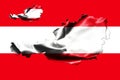 Map of Austria with national flag Royalty Free Stock Photo