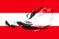 Map of Austria with national flag Royalty Free Stock Photo