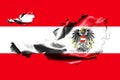Map of Austria with national flag Royalty Free Stock Photo